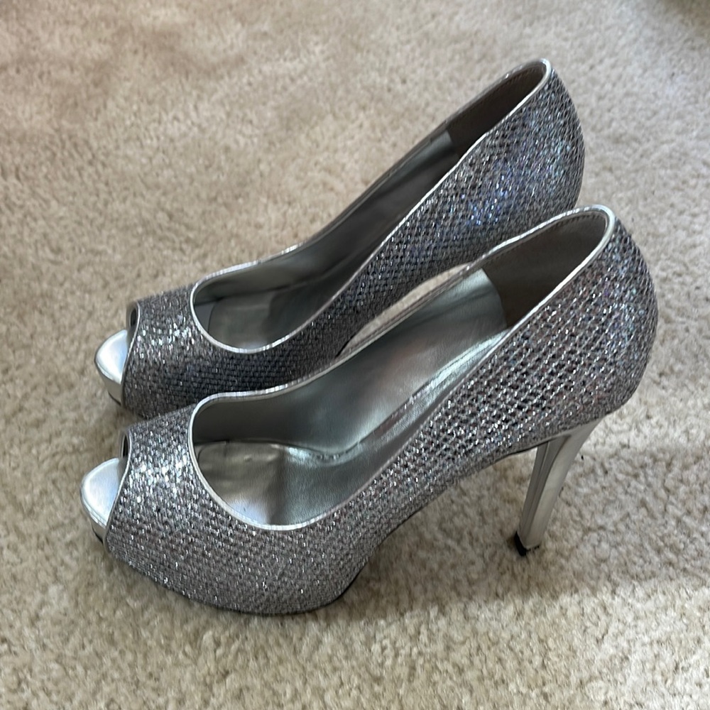 Guess Silver Sparkle High Heels